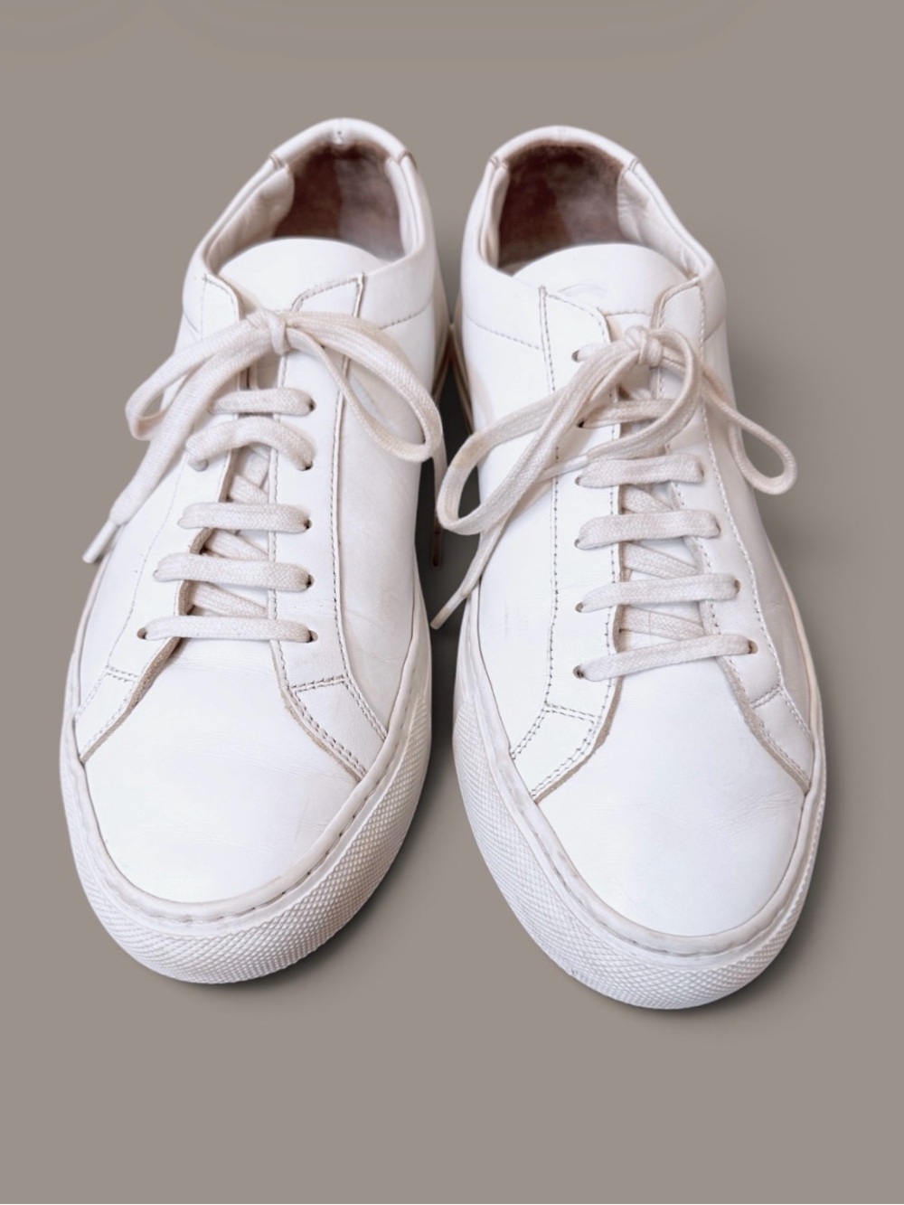 Common Projects Original Achilles Low White Leather Sneakers Sz 38 US 8